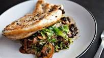 Chicken Breasts with Mushrooms and Wilted Frisée Chicken Breasts with Mushrooms and Wilted Frisée