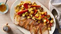 Sheet Pan Roasted Pork with Fall Vegetables & Maple Mustard Sauce Sheet Pan Roasted Pork with Fall Vegetables & Maple Mustard Sauce