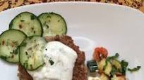 Pork Gyro Burgers with Cucumbers & Yogurt Dill Sauce (+ Zucchini side) Pork Gyro Burgers with Cucumbers & Yogurt Dill Sauce (+ Zucchini side)