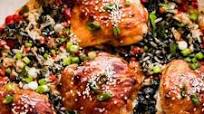 Asian Glazed Chicken Thighs with Rice Asian Glazed Chicken Thighs with Rice