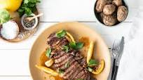 Rib-eye steak with honey-chili glaze Rib-eye steak with honey-chili glaze