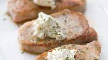 Pork Chops with Goat Cheese Butter Pork Chops with Goat Cheese Butter