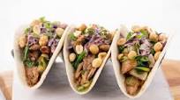 Garlic Sesame Pork Tacos with spicy slaw and roasted peanuts Garlic Sesame Pork Tacos with spicy slaw and roasted peanuts