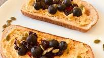 Hummus and blueberry toast Hummus and blueberry toast