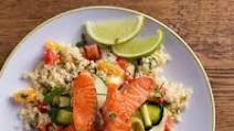 Couscous, chickpea and salmon salad Couscous, chickpea and salmon salad