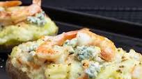 Twice Baked Potato Stuffed With Shrimp And Blue Cheese Twice Baked Potato Stuffed With Shrimp And Blue Cheese