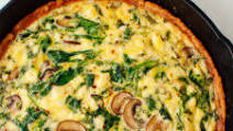 Arugula and Cremini Quiche with Gluten-Free Almond Meal Crust Arugula and Cremini Quiche with Gluten-Free Almond Meal Crust