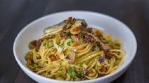 Spanish Sardines Pasta with Sun Dried Tomato and Chopped Olives Spanish Sardines Pasta with Sun Dried Tomato and Chopped Olives