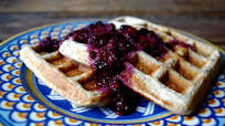 Cinnamon & Vanilla Quinoa Waffles with Smashed Blackberry Sauce Cinnamon & Vanilla Quinoa Waffles with Smashed Blackberry Sauce