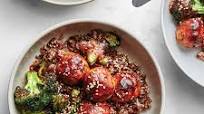 Sheet-Pan Chicken Meatballs and Charred Broccoli Sheet-Pan Chicken Meatballs and Charred Broccoli