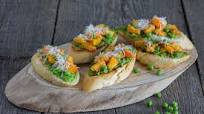 Pumpkin and peas bruschetta Pumpkin and peas bruschetta