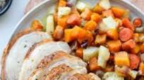 Maple Mustard Pork Loun and Roasted Vegetables Maple Mustard Pork Loun and Roasted Vegetables