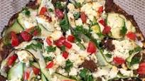 Mediterranean Pizza on Cauliflower Crust Recipe Mediterranean Pizza on Cauliflower Crust Recipe