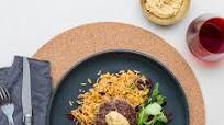 Black Bean Lamb Kofta with Pepper Pilaf and Chermoula Hummus Black Bean Lamb Kofta with Pepper Pilaf and Chermoula Hummus