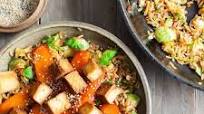 Mirin glazed carrots and crispy tofu Mirin glazed carrots and crispy tofu