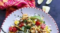 Grilled Chiles Rellenos with Chipotle Mango-Peach Mojo Shrimp. Grilled Chiles Rellenos with Chipotle Mango-Peach Mojo Shrimp.