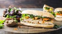 Tofu Banh Mi with Sunflower Seed Pate and Squash Pickles Tofu Banh Mi with Sunflower Seed Pate and Squash Pickles