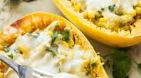 Green Chile Chicken Enchilada Stuffed Spaghetti Squash Green Chile Chicken Enchilada Stuffed Spaghetti Squash