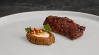 Lamb neck awarma with baba ghanoush Lamb neck awarma with baba ghanoush