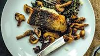 Pan-seared Alaska Black Cod with Kale and Wild Mushrooms Pan-seared Alaska Black Cod with Kale and Wild Mushrooms