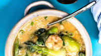 Cantonese shrimp with lobster sauce and Shanghai bok choy Cantonese shrimp with lobster sauce and Shanghai bok choy