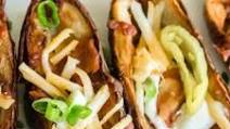 Crispy, Loaded AIr Fried Potato Skins Crispy, Loaded AIr Fried Potato Skins