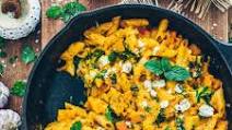Vegan Pumpkin Pasta Bake with Spinach Vegan Pumpkin Pasta Bake with Spinach