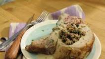 Sausage and Spinach-Stuffed Bone-In Pork Loin Sausage and Spinach-Stuffed Bone-In Pork Loin
