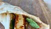 Lamb and haloumi wraps Lamb and haloumi wraps