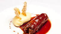 Stuffed pig's trotters with potato purée Stuffed pig's trotters with potato purée