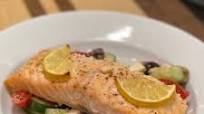 Salmon with Greek Salad Salmon with Greek Salad