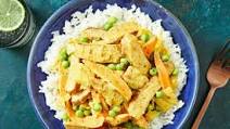 Malay-Style Pork Curry with Peas, Cabbage & Steamed Rice Malay-Style Pork Curry with Peas, Cabbage & Steamed Rice
