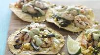 Tostadas de camarones a la parrilla Tostadas de camarones a la parrilla