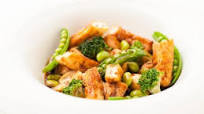 Soy-Glazed Chicken and Tofu with Spring Vegetables Soy-Glazed Chicken and Tofu with Spring Vegetables