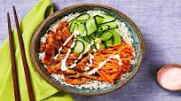 Chicken Bulgogi Bowls with Carrots, Pickled Cucumber, and Sriracha Crema Chicken Bulgogi Bowls with Carrots, Pickled Cucumber, and Sriracha Crema