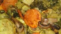 Vegan Antipasto: Broccoli, Mushrooms, Sweet Potatoes and Zucchini Vegan Antipasto: Broccoli, Mushrooms, Sweet Potatoes and Zucchini