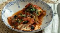 PSARI PLAKI: ROASTED FISH WITH ONIONS & TOMATOES PSARI PLAKI: ROASTED FISH WITH ONIONS & TOMATOES