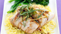 Chilli soy fish with egg noodles Chilli soy fish with egg noodles