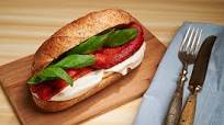 Roasted Red Pepper, Basil and Vegan Provolone Cheese Sandwich Roasted Red Pepper, Basil and Vegan Provolone Cheese Sandwich