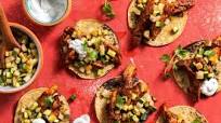 Oaxacan chicken mole tostadas with summer squash Oaxacan chicken mole tostadas with summer squash