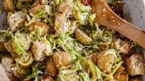 Shredded Brussel Sprout Caesar Salad Shredded Brussel Sprout Caesar Salad