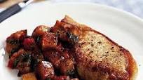 Pork chops with aubergine Pork chops with aubergine