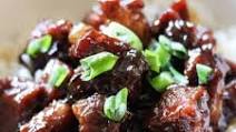 Sweet caramelized pork with rice Sweet caramelized pork with rice
