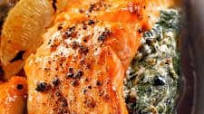 CREAMY SPINACH STUFFED SALMON CREAMY SPINACH STUFFED SALMON