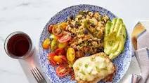 Monterey Jack & Dijon-Smothered Pork Chops with Avocado, Rice & Beans Monterey Jack & Dijon-Smothered Pork Chops with Avocado, Rice & Beans