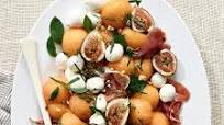 Cantaloupe, Fig, Prosciutto and Mozzarella Salad Cantaloupe, Fig, Prosciutto and Mozzarella Salad