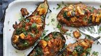 Baked Paneer and Spinach Stuffed Eggplants Baked Paneer and Spinach Stuffed Eggplants