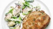 Mustard-Crusted Pork Chops with Asparagus-Potato Salad Mustard-Crusted Pork Chops with Asparagus-Potato Salad