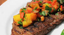 Grilled Tip Sirloin Steak with Mango Salsa Grilled Tip Sirloin Steak with Mango Salsa