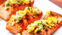 Grilled Salmon With Cucumber Mango Salsa Grilled Salmon With Cucumber Mango Salsa
